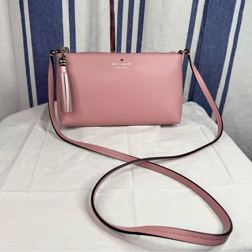 Kate Spade Ivy Street Amy Leather Crossbody in Rose Jade, NWOT